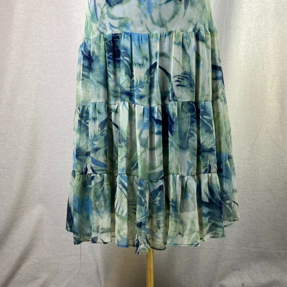 Vtg Jonathan Martin Womens Y2K Midi Dress Size 14W Silk Forest Fairy Whimsigoth - Picture 5 of 14